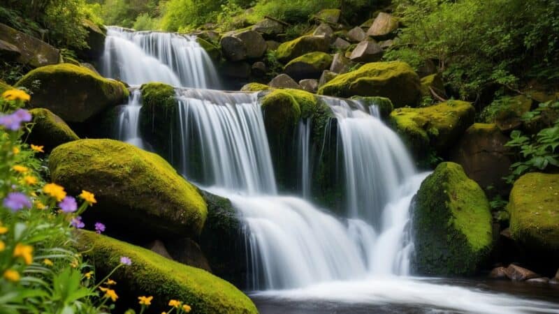 Legenda para foto em cachoeira: Capturando a beleza da natureza